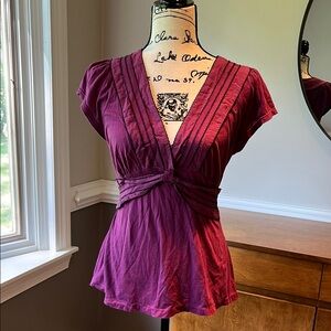 Elegant Purple V-Neck Women's Top